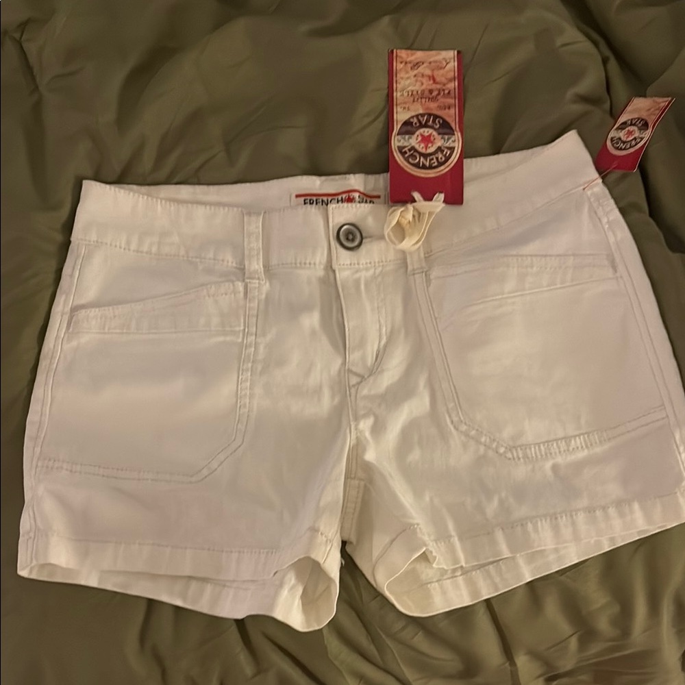 White Jean Shorts Casual Denim Style